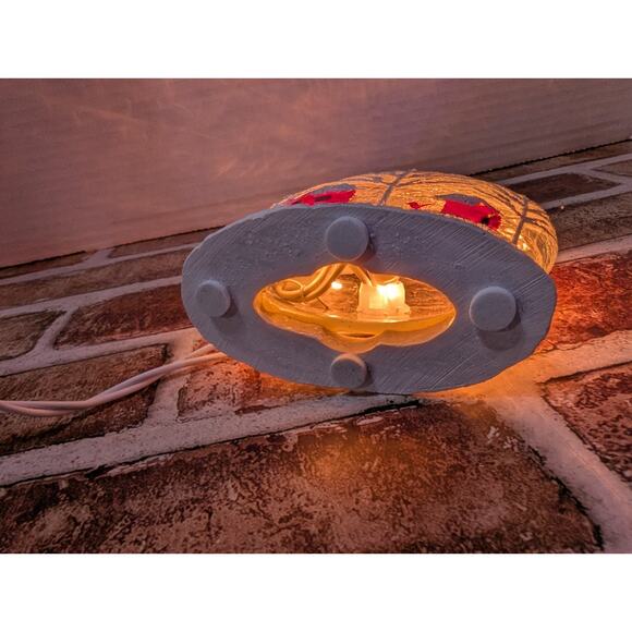 Stony Creek Decorative Lighted Glass Red Barns Cardinals Snow 5.5” Oval Globe - Picture 8 of 8